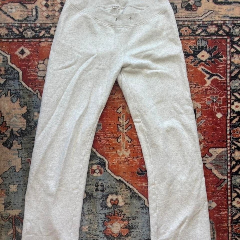 White/Grey Brandy Melville sweatpants with distressed details